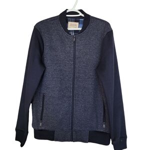 Boston Traders Navy Blue Knit Bomber Jacket Size Small